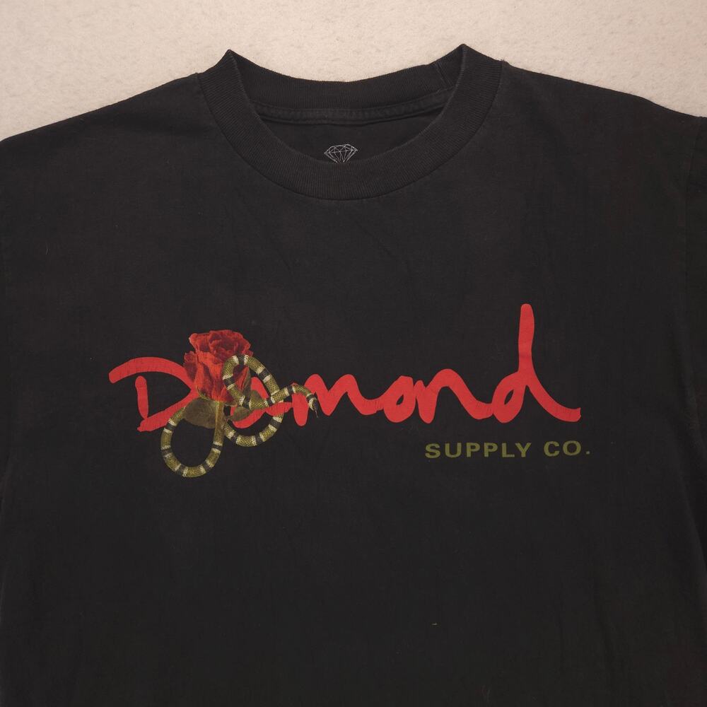 Diamond Graphic Casual Crew Neck Short Sleeve T Shirt Mens Size M Black 16029